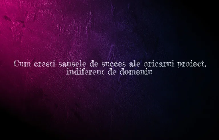 Cum cresti sansele de succes ale oricarui proiect, indiferent de domeniu