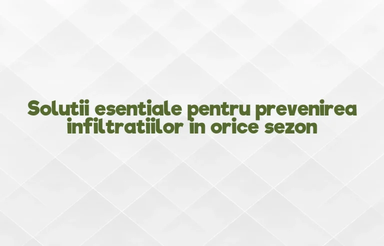 Solutii esentiale pentru prevenirea infiltratiilor in orice sezon