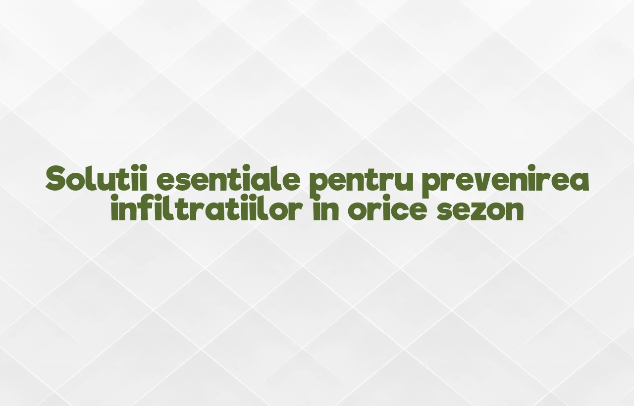Solutii esentiale pentru prevenirea infiltratiilor in orice sezon